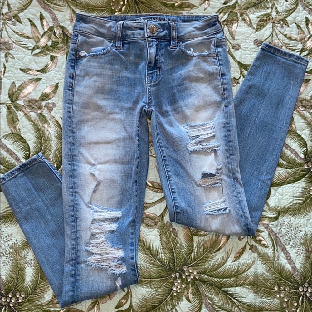 American Eagle Super Stretch X distressed jeans